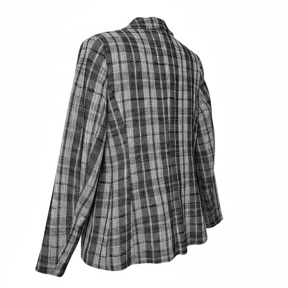 HALOGEN NAVY- BLACK LIBBIE TWEED BLAZER Size Medium EUC - Picture 2 of 11